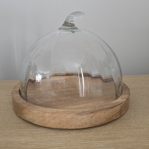 Pumpkin glass cloche - glass,
