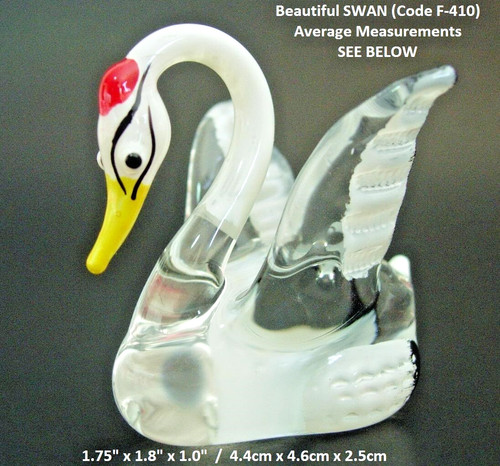 Beautiful white glass swan - white,