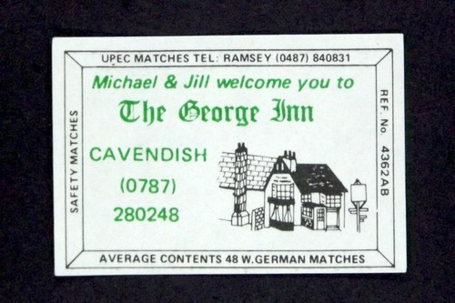 Matchbox label pub the - pub, george