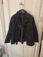 Vintage Black Suede Leather Size L/XL Unisex Claire Neuville Button Up Collared 
