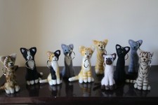 Needle Felted Cat keyrings. Handmade items. Free UK Postage