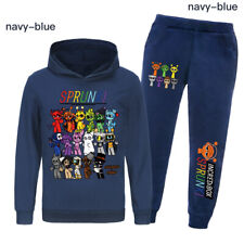 Boys Girls Sprunki Tracksuit Kids Cartoon Cosplay Costume Hoodie+Pants Outfits*