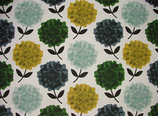 Orla Kiely Cotton Fabric Hydrangea Jade Curtain Upholstery Cushion Bag Making
