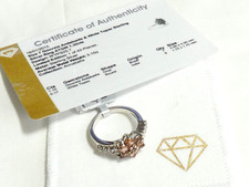 TGGC Silver 925 Natural Gouvela Andalusite & White Topaz Floral RING - UK Size O