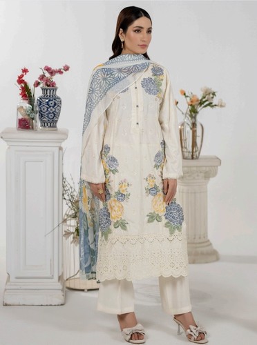 New linen chikenkari piece - new,