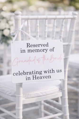 Wedding memorial chair sign - memorial,