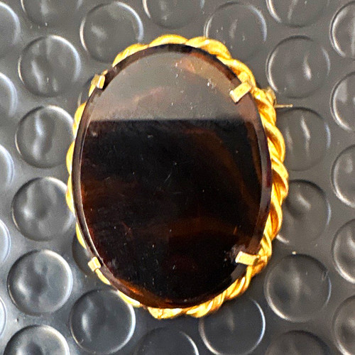 Oval brown glass cabochon - oval,