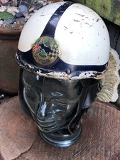 Vintage 1950's Cromwell 'The Noll' motorcycle helmet pudding racing cafe racer