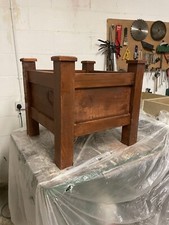 Four Post Timber Planter Rosewood Satin Stain