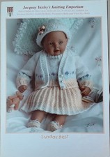 Orig Jacquay Yaxley Dk Dolls Sunday Best Outfit 8"-12" Knitting Pattern