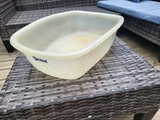 Vintage Marmet Baby Bath Tub Wash Basin White Beige Plastic Retro Storage