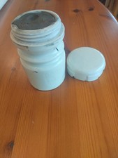 Vintage White Ceramic GPO Railway Telegraph Pole Insulator Screw Lid with seal