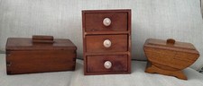 3 x SMALL VINTAGE WOODEN BOXES