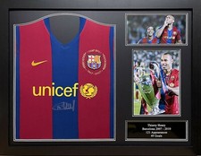 FRAMED THIERRY HENRY SIGNED ORIGINAL BARCELONA 2007/08 FOOTBALL SHIRT PROOF COA