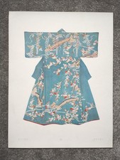 Naoto Silk Fabric with Seasonal Flowers - Antique Japanese Kimono Print - 1937