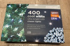 Christmas Eveready 400 Cool White Ultra Bright LED Chaser Lights Indoor Outdoor