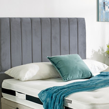 Plush Velvet Panel Headboard Upholstered Lined Divan Bed Headboard 20" 26" High