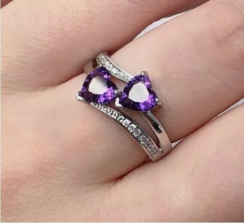 Silver new ring - new, double