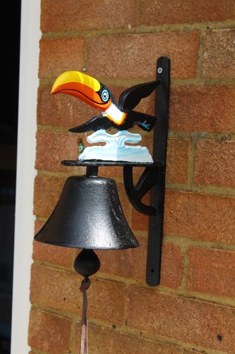Cast iron toucan bell - cast,