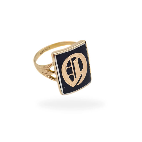 Vintage 9ct gold onyx - vintage,