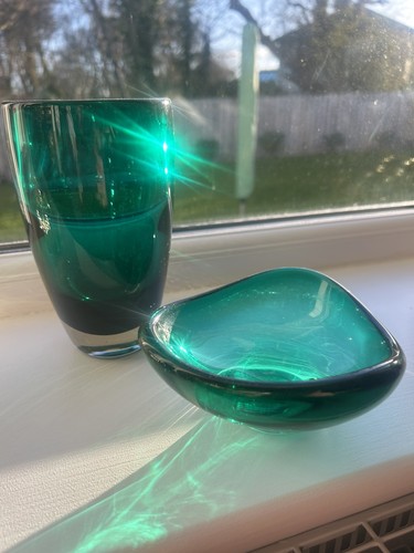 Whitefriars vase and dish - vase, in