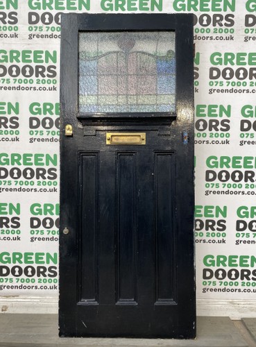 Stained glass front door 1930s - door,