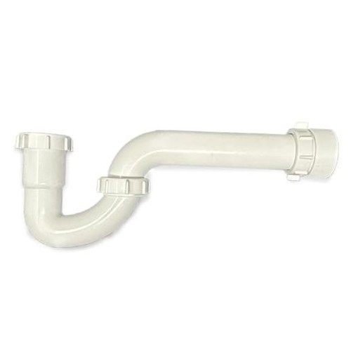 White plastic sink p - p, trap
