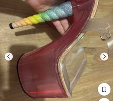 Unicorn pleaser shoes size 5 pole stripper 7inch heel barely worn