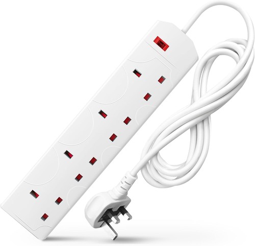 Gang white extension lead - 4,