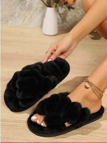 Ladies womens faux fur fluffy - faux,