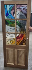 stained glass solid wood door internal