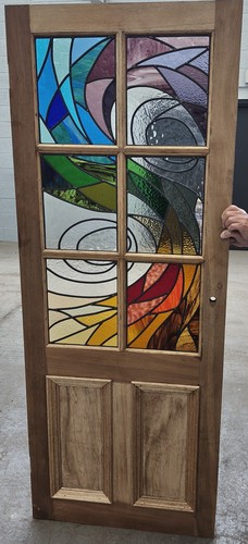 Stained glass solid wood door - solid,