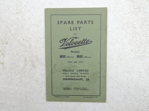 1951 velocette 250 m0v - m0v, 350