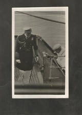 Postcard The King boarding HMS Rodney posted from ship