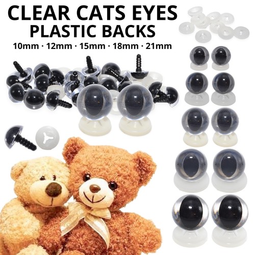 Clear cats soft toy eyes - clear,