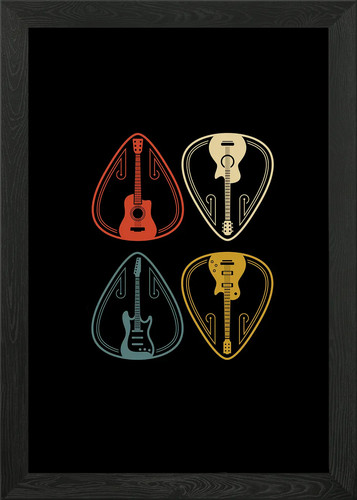 Guitar teacher acoustic - guitar, framed