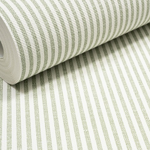 Green white stripe - white, wallpaper
