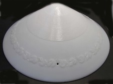 VINTAGE ART DECO PHOENIX MILK GLASS CONICAL COOLIE PENDANT LAMP LIGHT SHADE 18"