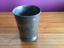 Antique pewter beaker with clear and exceptionally good touch marks .engraved A