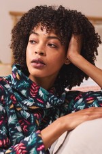 Seasalt Women's Top - multi Snugsoft Top - Regular - Sunlit Leaves Dark Jade