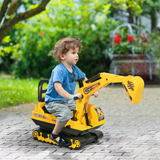 Ride On Excavator Digger Tractor Kids Walker Construction Truck Toy HOMCOM UK