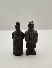 Terracotta Warrior Figures - Two Vintage Handmade Figurines Of Emperor Shi