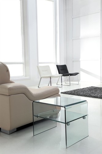 Luna clear glass side table - luna,