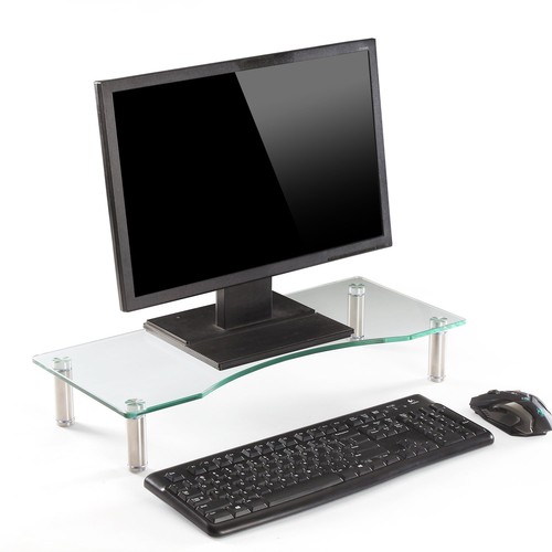 Clear glass monitor stand - clear,