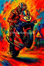 JOHN McGUINNESS Road Racing Pop Art Print - A3 Size (420mm x 297mm) unframed