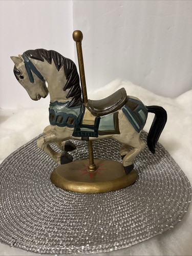 Antique wood carousel horse - carousel,