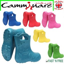 Kids Boys Girls Camminare LIGHTWEIGHT Rainy Wellies Wellingtons Boots Frog