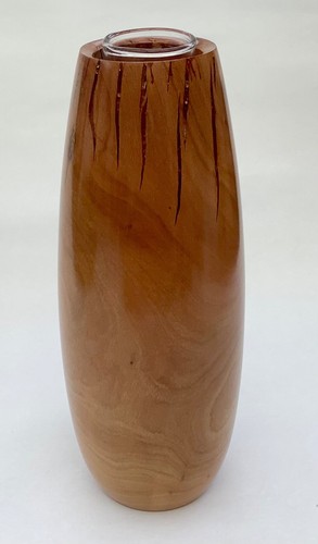 Hand turned cherry - turned, vase