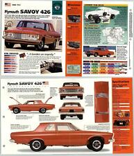Plymouth Savoy 426 - 1963 #40 Street - Hot Cars - IMP Fold Out Fact Page