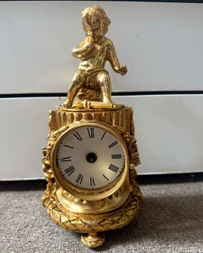 Ornate mantel clock - mantel, metal